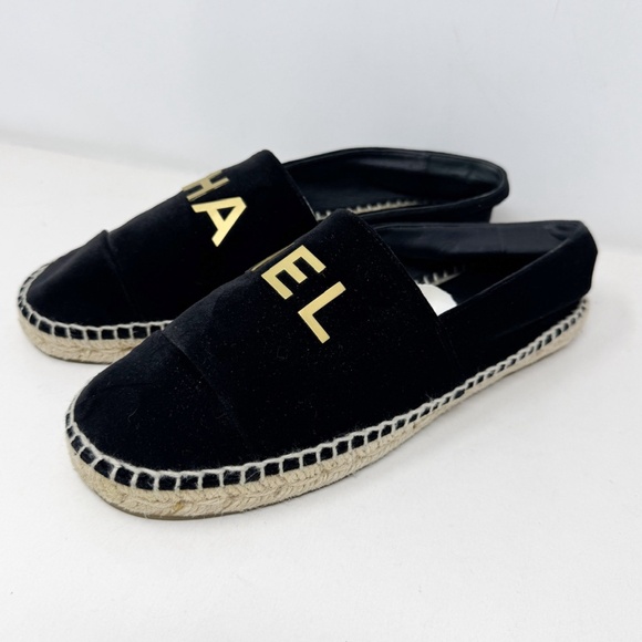 Chanel Black Velvet Espadrilles - Picture 1 of 7